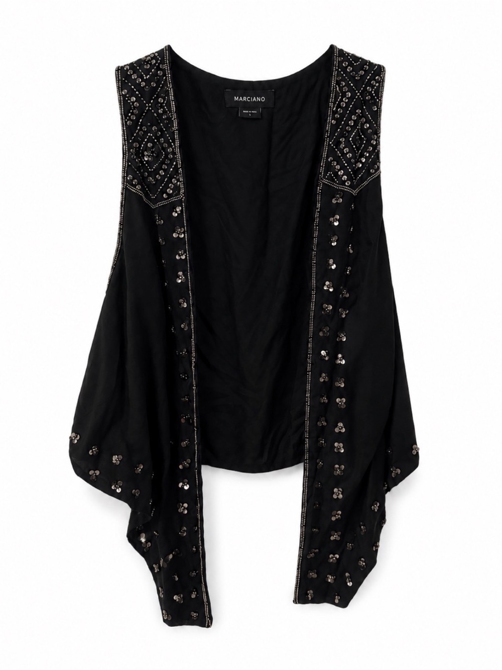Vintage Marciano Beaded Open Front Vest – Size M✨
